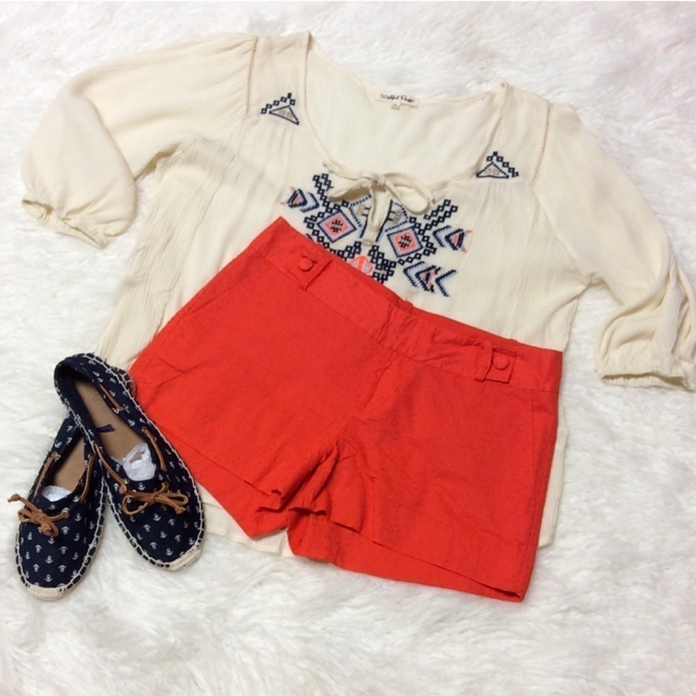 BANANA REPUBLIC RYAN FIT BOLD ORANGE SHORTS